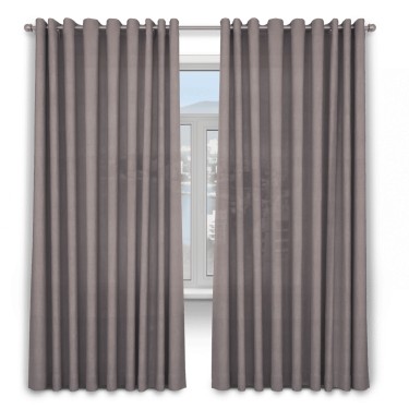 Шторы на люверсах вельвет тёмно-бежевый