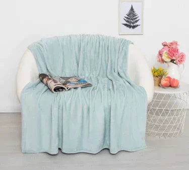 Плед Plain 140х200см, зеленая мята, микрофибра 190г/м пэ100%
