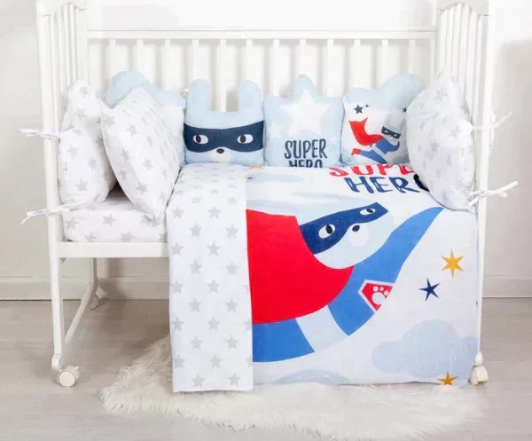 Постельное бельё детское Крошка Я "Super hero", 112х147 см, 60х120+20 см, 40х60 см, 100% хлопок
