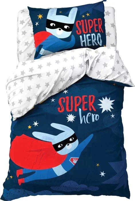 Постельное бельё «Этель» 1.5 сп Super hero 143*215 см, 150*214 см, 50*70 см -1 шт,100% хл, бязь