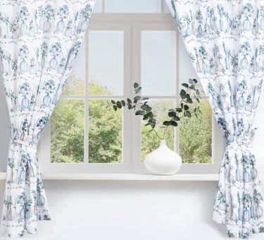 Комплект штор для кухни с подхватами Flower mood 145х180см-2 шт., 100% п/э
