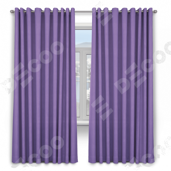 Шторы на люверсах ткань блэкаут однотонный, сиреневый