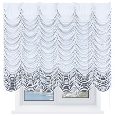 Французская штора «Кортин», лён белоснежный