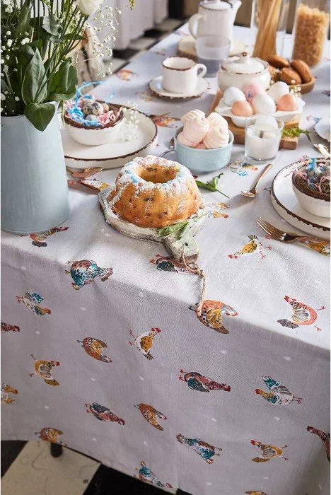 Скатерть пасхальная, Этель Chicken Ranch 180х147 см, 100% хлопок, репс 210 г/м2