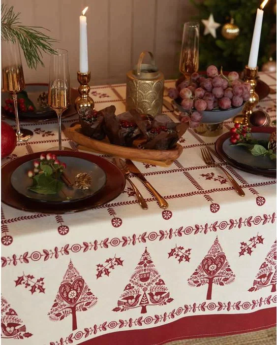 Скатерть "Доляна" Merry Christmas 146х220см, 100%хл, рогожка 164 г/м2