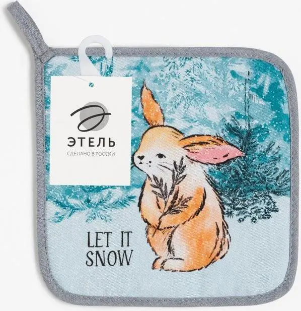 Прихватка «Let it snow» 19х19 см, саржа, 100% х/л, ватин 250 г/м2