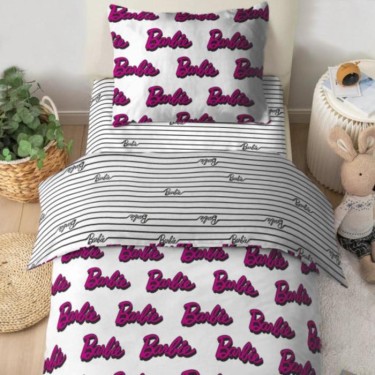 Постельное бельё 1,5сп Barbie белоземельный 145х215, 150х215, 70х70 см-1шт