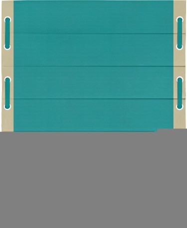 Римская штора «Кортин» с кантом Стрим Дуо (люверсы с пояском), для проема, ткань блэкаут однотонный бирюзовый