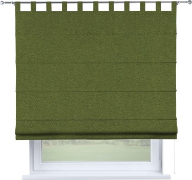 Римская штора на петлях «Кортин», ткань лён блэкаут, оливковый