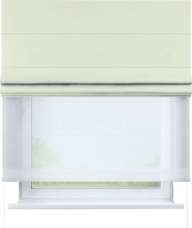 Римская штора «Кортин» день-ночь, ткань вельвет молочный