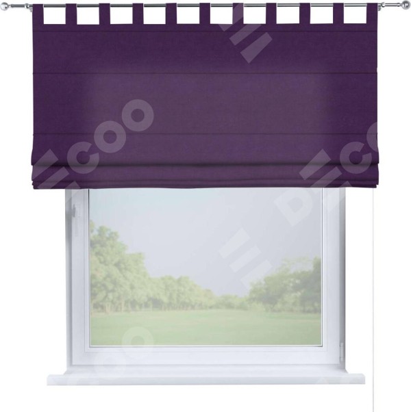 Римская штора на петлях «Кортин», ткань вельвет тёмно-фиолетовый