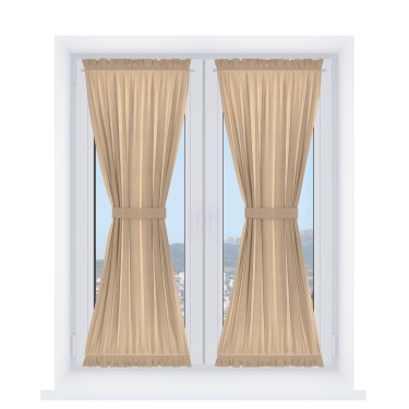 Штора песочные часы «Кортин» вельвет песочный