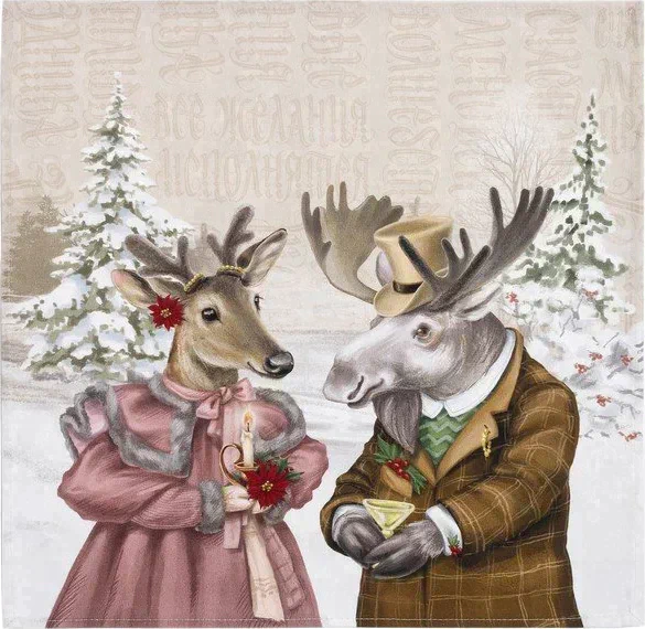 Набор столовый "Winter holidays" скат.220х150см +/-3см с ГМВО, салф.40х40см-12 шт, хл100%