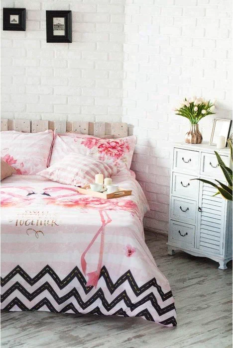 Постельное белье "Этель" евро Flamingo 200*217 см, 240*220 см, 50*70+3 см - 2 шт