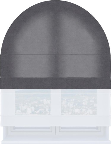 Римская штора «Кортин», канвас лавандовый, день-ночь для арочного проёма