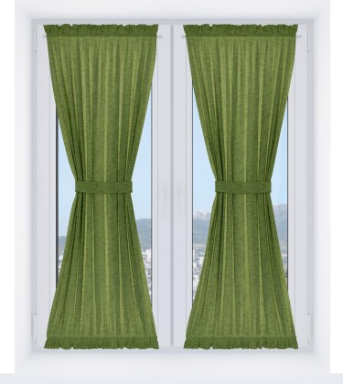 Штора песочные часы «Кортин» рогожка димаут салатовый