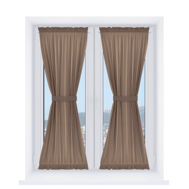 Штора песочные часы «Кортин», ткань блэкаут однотонный коричневый