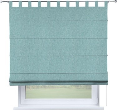 Римская штора на петлях «Кортин», ткань твид блэкаут, небесно-голубой