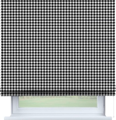 Римская штора «Кортин» для проема «Гусиные лапки» черно-белый»