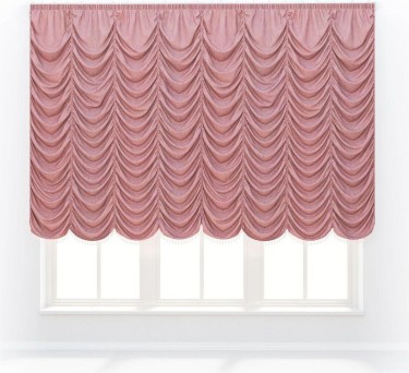 Французская штора «Кортин», вельвет брусника