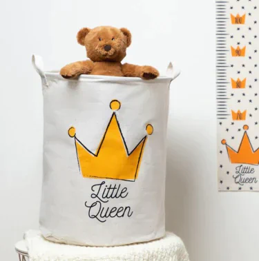 Корзинка текстильная Этель "Little queen" 34х43 см, водонепроницаемая