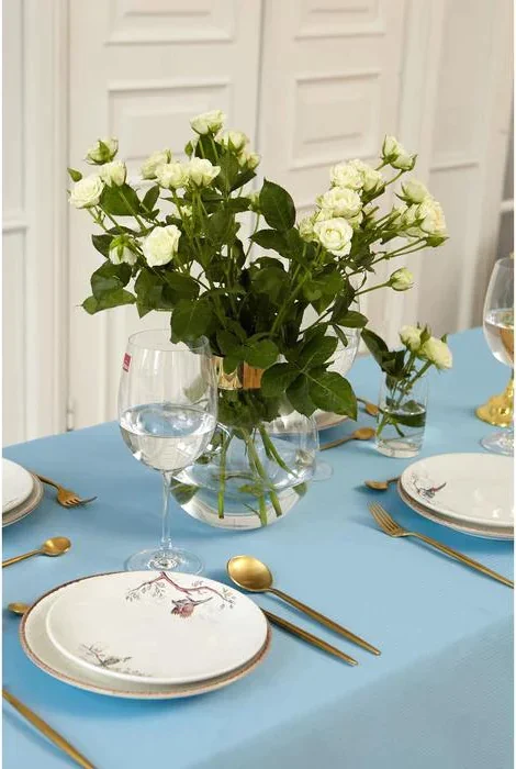 Скатерть Этель Elegance 150*220 +/-3см, цв.серо-синий, пл. 192 г/м2, хл с ВГМО