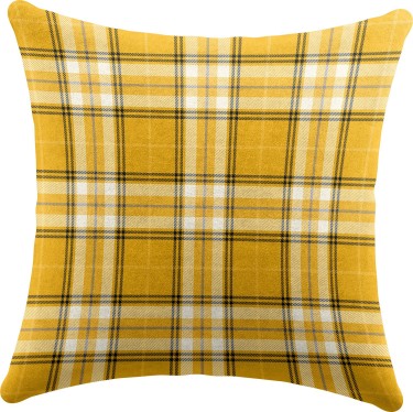 Подушка квадратная Cortin «Желто-горчичная клетка»