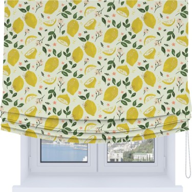 Римская штора Soft с мягкими складками, «Сочные лимоны»