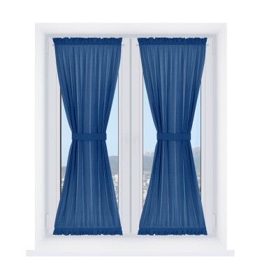 Штора песочные часы «Кортин» вельвет синий