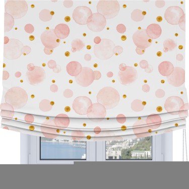 Римская штора Soft с мягкими складками, «Круги и точки»