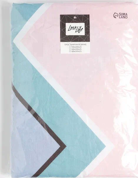 Простыня на резинке LoveLife 140*200*25см, "Палитра", 100% хлопок, сатин, 125г/м²