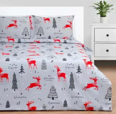 Комплект: пододеяльник и 2 наволочки Cozy winter 200х215 см, 50х70 см - 2 шт, 100% хлопок