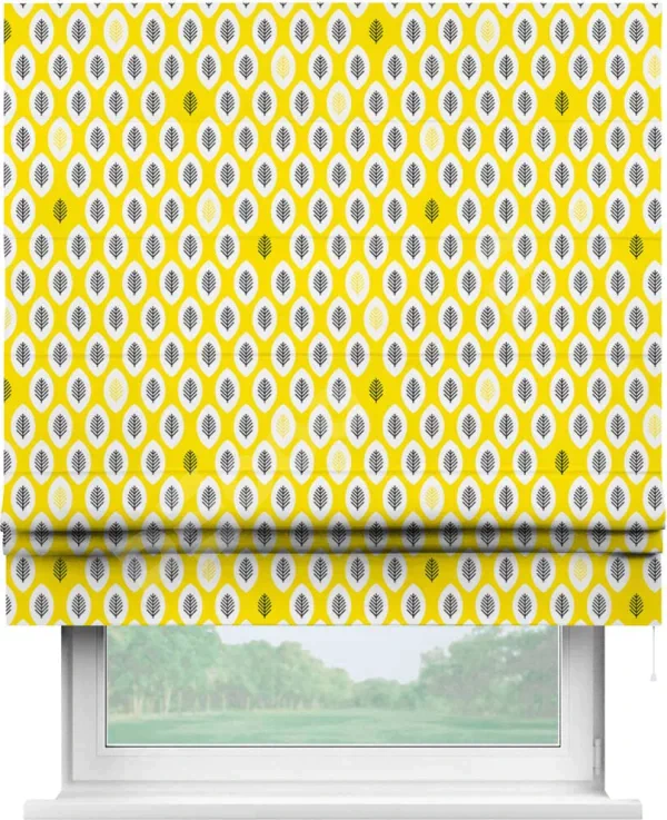 Римская штора «Кортин» для проема «Солнечные листья»
