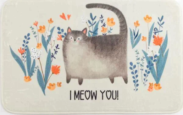 Коврик для ванной Этель "I meow you", 80х50 см, велюр