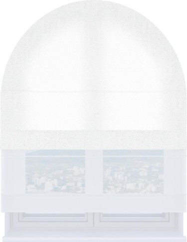 Римская штора «Кортин» день-ночь для арочного проёма, ткань лён белоснежный