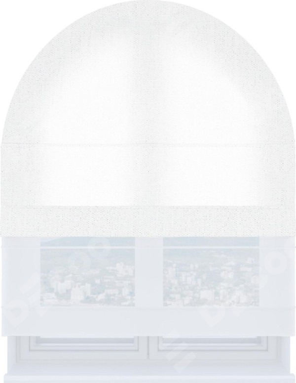 Римская штора «Кортин» день-ночь для арочного проёма, ткань лён белоснежный