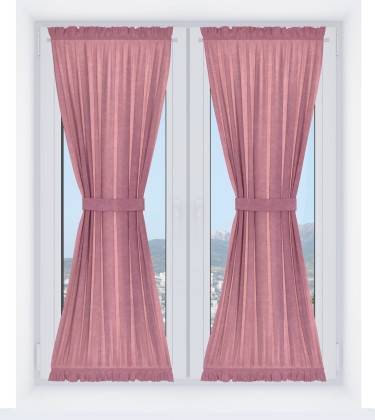 Штора песочные часы «Кортин» софт однотонный розовый