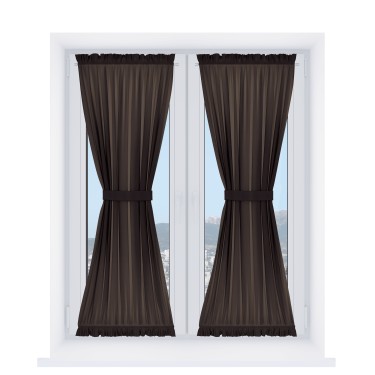 Штора песочные часы «Кортин» блэкаут однотонный тёмно-коричневый