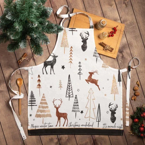 Фартук "Доляна" X-Mas 60х65см, 100%хл, рогожка 164 г/м2