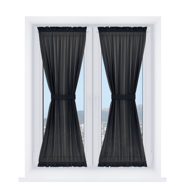 Штора песочные часы «Кортин», ткань лён черный