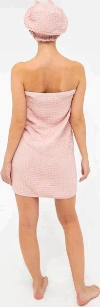 Набор для бани и ванной Этель «Вафля» полотенце 70*140 см+чалма 21*25 см, цв.розовый