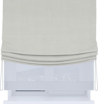 Римская штора «Кортин», день-ночь с мягкими складками, блэкаут однотонный милк