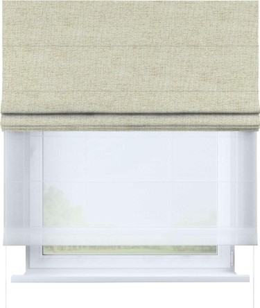 Римская штора «Кортин», рогожка димаут золотой песок, день-ночь