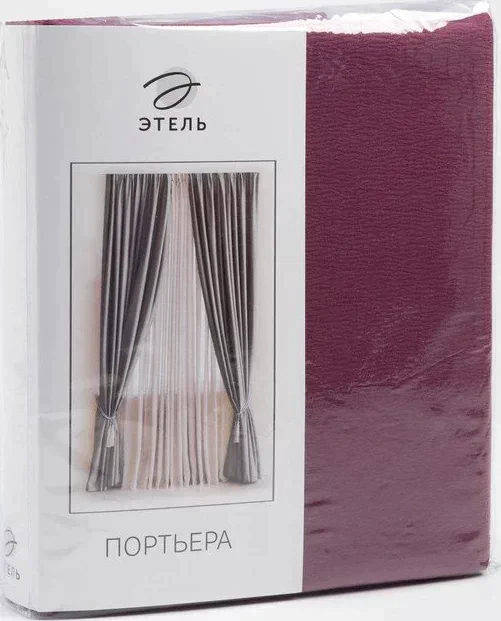 Штора портьерная "Этель" ширина 200 см, высота 250 см, цвет фиолетовый, матовая