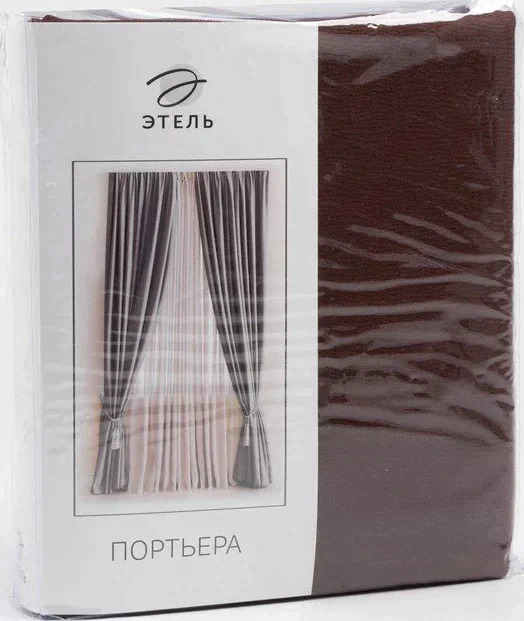 Штора портьерная "Этель" ширина 135 см, высота 250 см, цвет шоколадный, матовая
