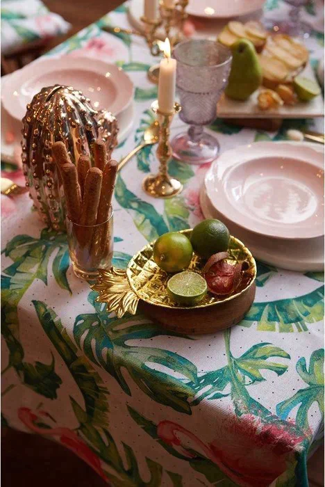 Скатерть "Доляна" Tropical kitchen 220х144 см, 100% хлопок, 164 г/м2